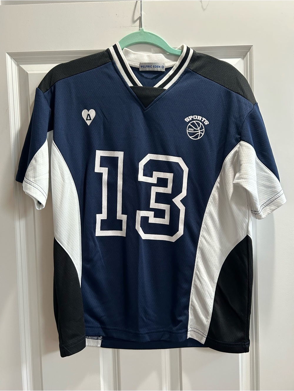 Aelfric Eden Navy Blue and White Athletic Jersey Shirt